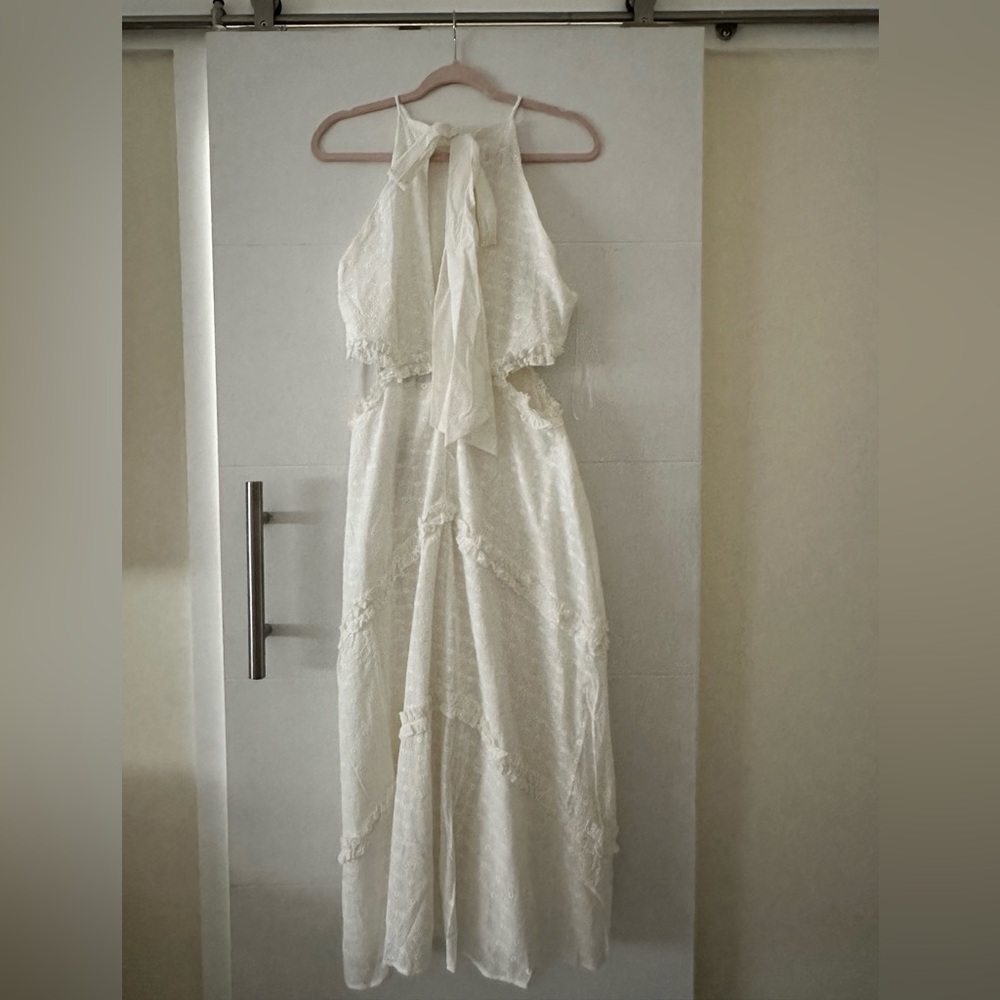 Elegant White Halter Dress